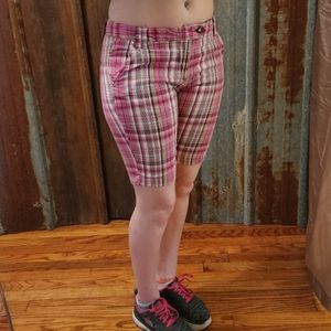Pink Plaid Route 66 Shorts